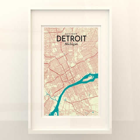 Detroit City Map Poster – Detailed Art Print of Detroit, MI City Map Art for Home Decor, Office Decor, and Unique Gifts