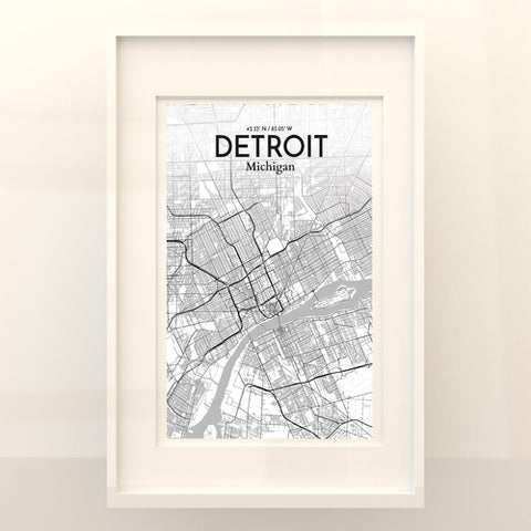 Detroit City Map Poster – Detailed Art Print of Detroit, MI City Map Art for Home Decor, Office Decor, and Unique Gifts