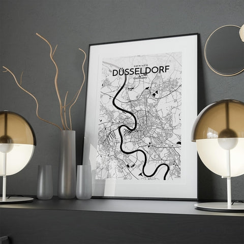 Dusseldorf City Map Poster – Detailed Art Print of Dusseldorf, Germany for Home Decor, Office Decor, Travel Art, and Unique Gifts