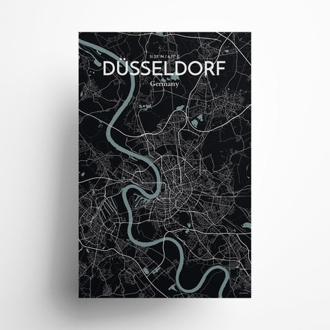 Dusseldorf City Map Poster – Detailed Art Print of Dusseldorf, Germany for Home Decor, Office Decor, Travel Art, and Unique Gifts