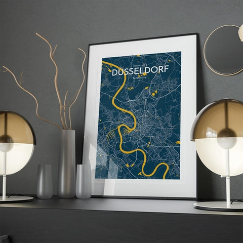 Dusseldorf City Map Poster – Detailed Art Print of Dusseldorf, Germany for Home Decor, Office Decor, Travel Art, and Unique Gifts