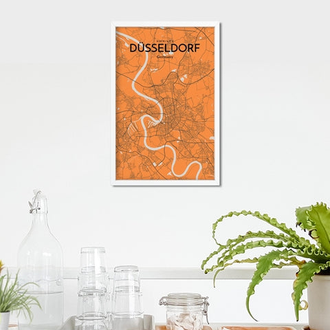 Dusseldorf City Map Poster – Detailed Art Print of Dusseldorf, Germany for Home Decor, Office Decor, Travel Art, and Unique Gifts