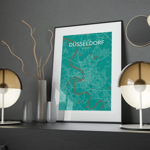 Dusseldorf City Map Poster – Detailed Art Print of Dusseldorf, Germany for Home Decor, Office Decor, Travel Art, and Unique Gifts