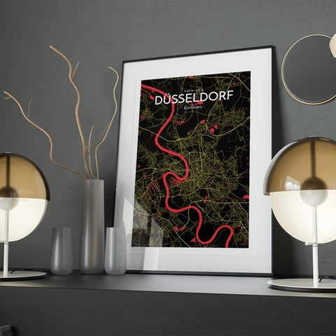 Dusseldorf City Map Poster – Detailed Art Print of Dusseldorf, Germany for Home Decor, Office Decor, Travel Art, and Unique Gifts