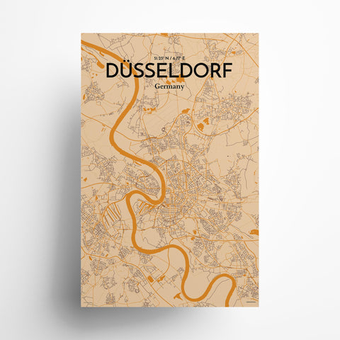 Dusseldorf City Map Poster – Detailed Art Print of Dusseldorf, Germany for Home Decor, Office Decor, Travel Art, and Unique Gifts