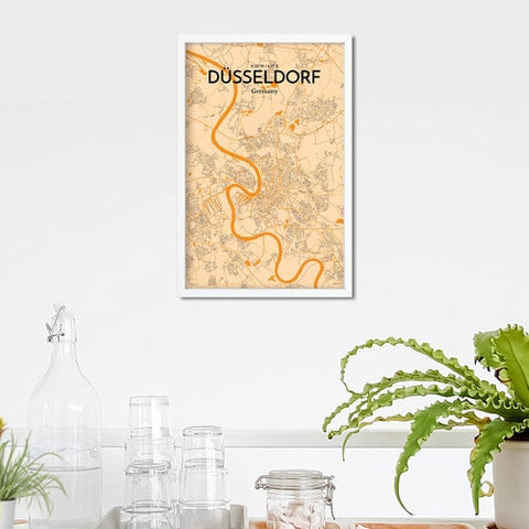 Dusseldorf City Map Poster – Detailed Art Print of Dusseldorf, Germany for Home Decor, Office Decor, Travel Art, and Unique Gifts