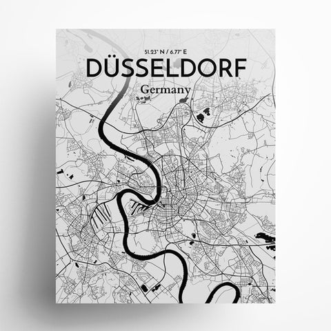 Dusseldorf City Map Poster – Detailed Art Print of Dusseldorf, Germany for Home Decor, Office Decor, Travel Art, and Unique Gifts