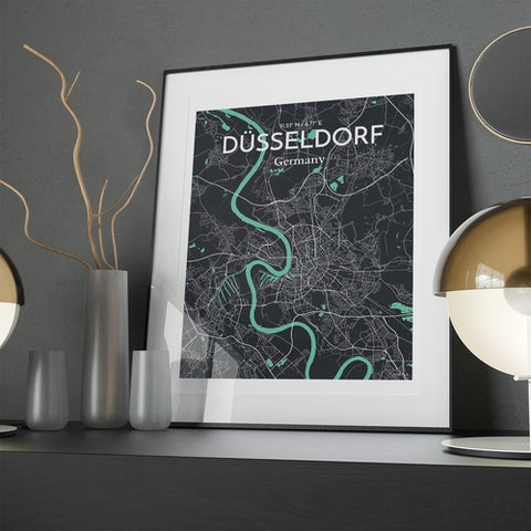 Dusseldorf City Map Poster – Detailed Art Print of Dusseldorf, Germany for Home Decor, Office Decor, Travel Art, and Unique Gifts