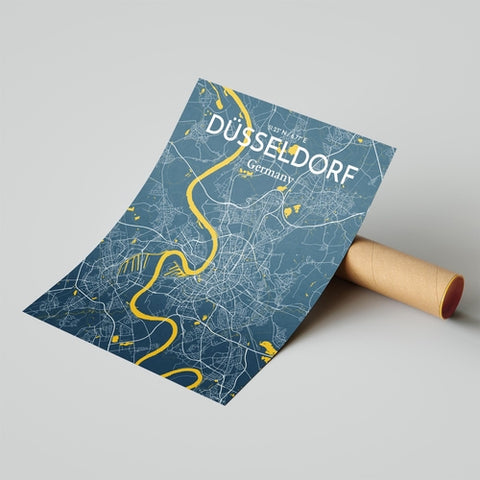 Dusseldorf City Map Poster – Detailed Art Print of Dusseldorf, Germany for Home Decor, Office Decor, Travel Art, and Unique Gifts