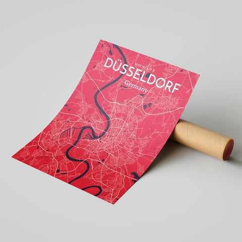 Dusseldorf City Map Poster – Detailed Art Print of Dusseldorf, Germany for Home Decor, Office Decor, Travel Art, and Unique Gifts