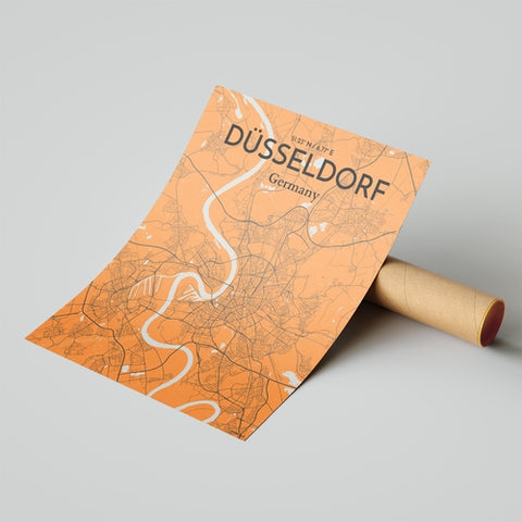 Dusseldorf City Map Poster – Detailed Art Print of Dusseldorf, Germany for Home Decor, Office Decor, Travel Art, and Unique Gifts