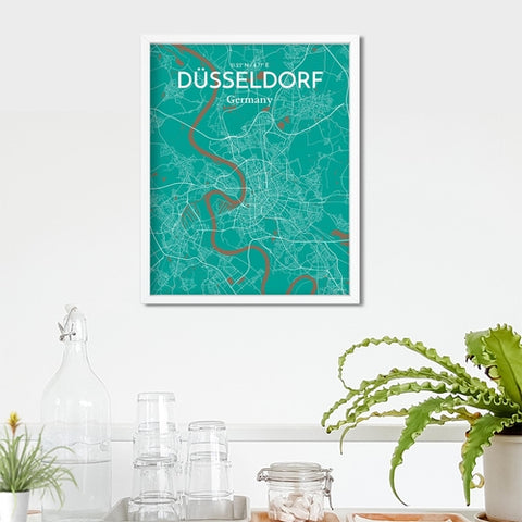 Dusseldorf City Map Poster – Detailed Art Print of Dusseldorf, Germany for Home Decor, Office Decor, Travel Art, and Unique Gifts