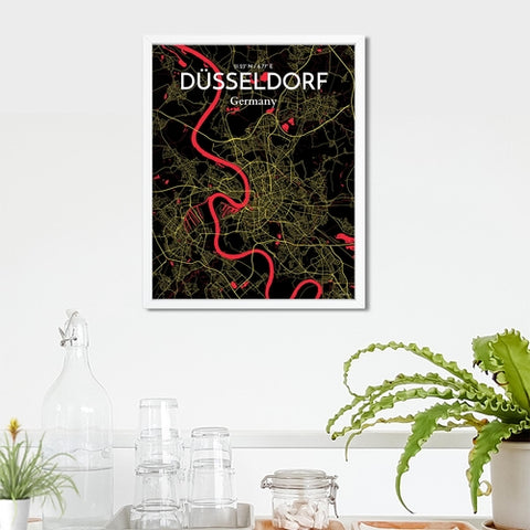 Dusseldorf City Map Poster – Detailed Art Print of Dusseldorf, Germany for Home Decor, Office Decor, Travel Art, and Unique Gifts