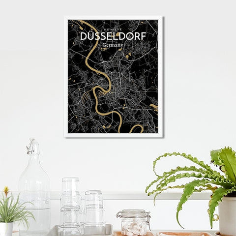 Dusseldorf City Map Poster – Detailed Art Print of Dusseldorf, Germany for Home Decor, Office Decor, Travel Art, and Unique Gifts