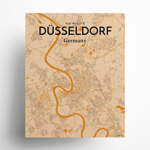 Dusseldorf City Map Poster – Detailed Art Print of Dusseldorf, Germany for Home Decor, Office Decor, Travel Art, and Unique Gifts