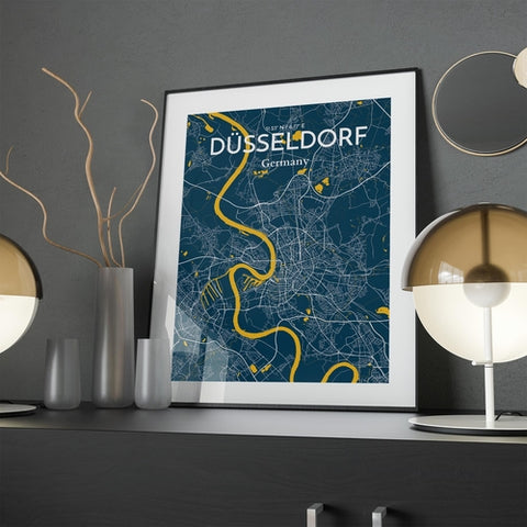 Dusseldorf City Map Poster – Detailed Art Print of Dusseldorf, Germany for Home Decor, Office Decor, Travel Art, and Unique Gifts