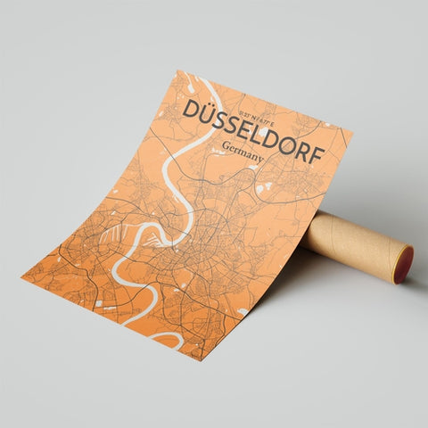 Dusseldorf City Map Poster – Detailed Art Print of Dusseldorf, Germany for Home Decor, Office Decor, Travel Art, and Unique Gifts