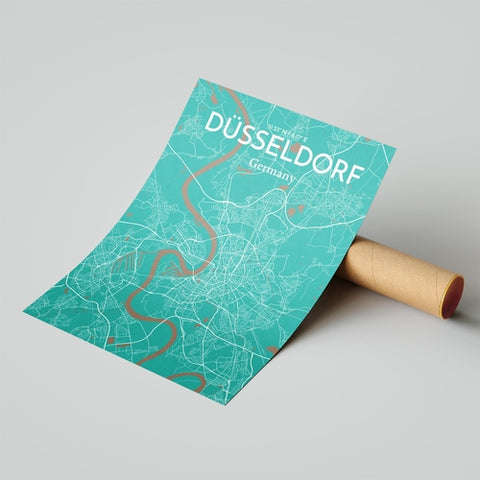 Dusseldorf City Map Poster – Detailed Art Print of Dusseldorf, Germany for Home Decor, Office Decor, Travel Art, and Unique Gifts