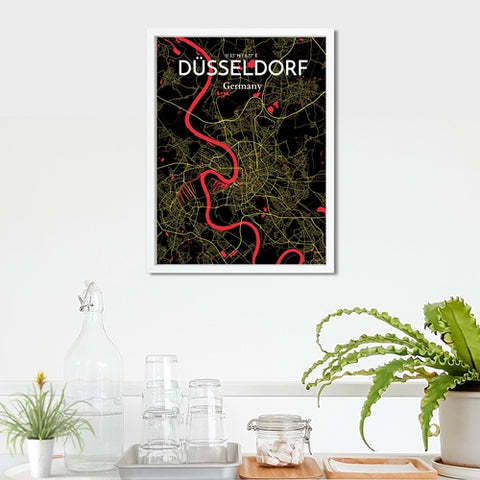 Dusseldorf City Map Poster – Detailed Art Print of Dusseldorf, Germany for Home Decor, Office Decor, Travel Art, and Unique Gifts