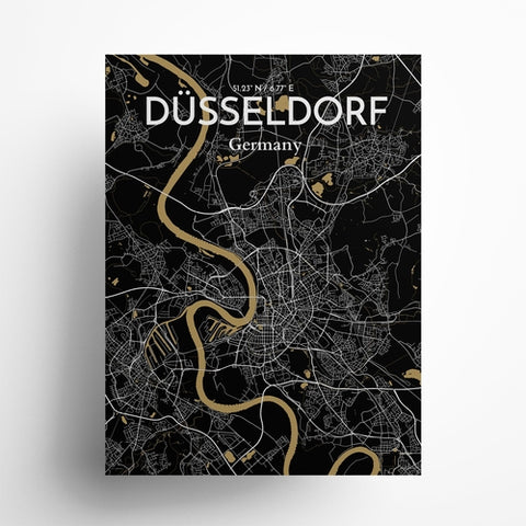 Dusseldorf City Map Poster – Detailed Art Print of Dusseldorf, Germany for Home Decor, Office Decor, Travel Art, and Unique Gifts