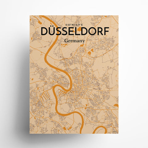 Dusseldorf City Map Poster – Detailed Art Print of Dusseldorf, Germany for Home Decor, Office Decor, Travel Art, and Unique Gifts