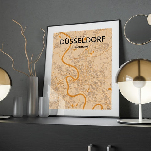 Dusseldorf City Map Poster – Detailed Art Print of Dusseldorf, Germany for Home Decor, Office Decor, Travel Art, and Unique Gifts