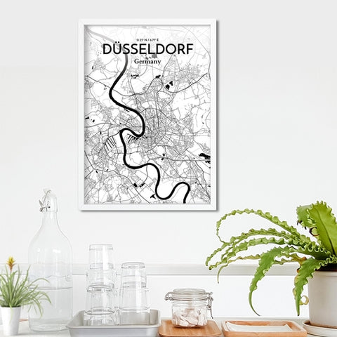 Dusseldorf City Map Poster – Detailed Art Print of Dusseldorf, Germany for Home Decor, Office Decor, Travel Art, and Unique Gifts