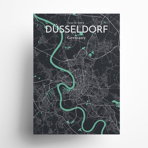 Dusseldorf City Map Poster – Detailed Art Print of Dusseldorf, Germany for Home Decor, Office Decor, Travel Art, and Unique Gifts