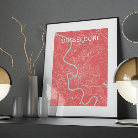 Dusseldorf City Map Poster – Detailed Art Print of Dusseldorf, Germany for Home Decor, Office Decor, Travel Art, and Unique Gifts