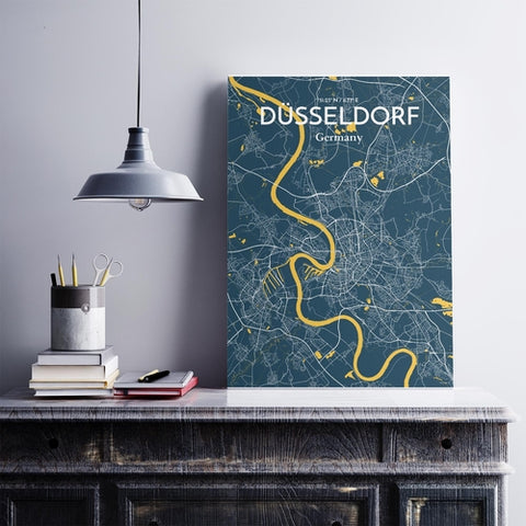 Dusseldorf City Map Poster – Detailed Art Print of Dusseldorf, Germany for Home Decor, Office Decor, Travel Art, and Unique Gifts