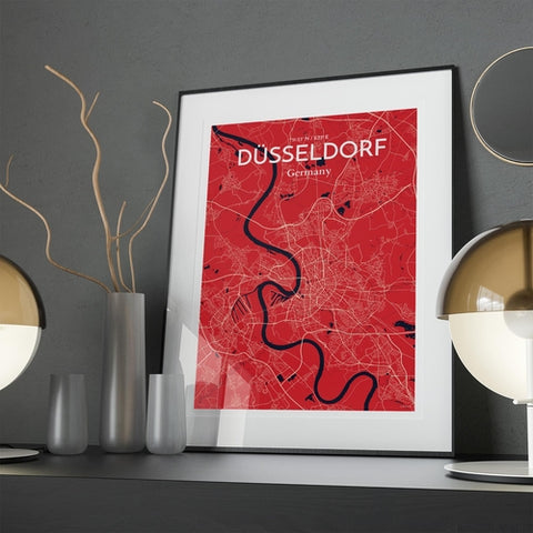 Dusseldorf City Map Poster – Detailed Art Print of Dusseldorf, Germany for Home Decor, Office Decor, Travel Art, and Unique Gifts