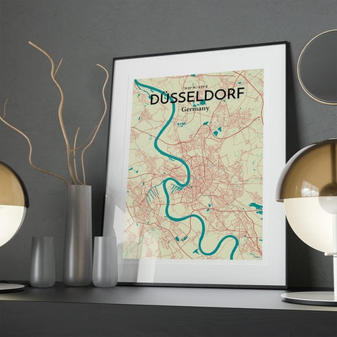 Dusseldorf City Map Poster – Detailed Art Print of Dusseldorf, Germany for Home Decor, Office Decor, Travel Art, and Unique Gifts