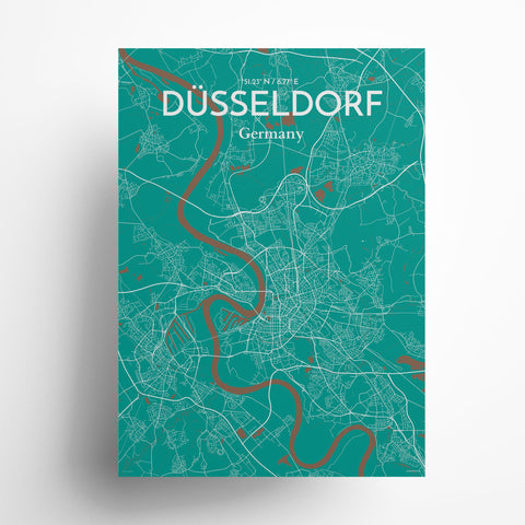 Dusseldorf City Map Poster – Detailed Art Print of Dusseldorf, Germany for Home Decor, Office Decor, Travel Art, and Unique Gifts