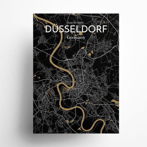 Dusseldorf City Map Poster – Detailed Art Print of Dusseldorf, Germany for Home Decor, Office Decor, Travel Art, and Unique Gifts