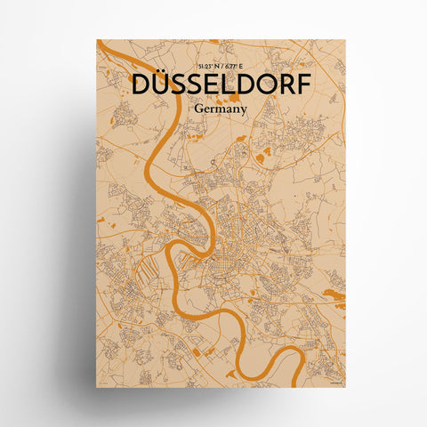 Dusseldorf City Map Poster – Detailed Art Print of Dusseldorf, Germany for Home Decor, Office Decor, Travel Art, and Unique Gifts