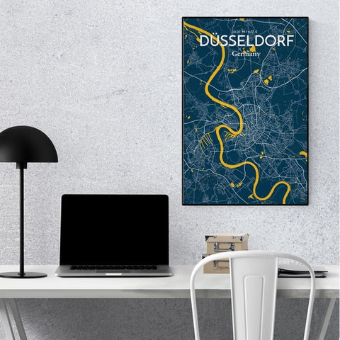 Dusseldorf City Map Poster – Detailed Art Print of Dusseldorf, Germany for Home Decor, Office Decor, Travel Art, and Unique Gifts