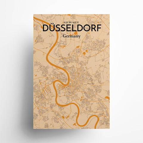 Dusseldorf City Map Poster – Detailed Art Print of Dusseldorf, Germany for Home Decor, Office Decor, Travel Art, and Unique Gifts