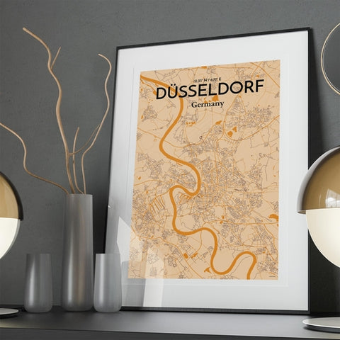 Dusseldorf City Map Poster – Detailed Art Print of Dusseldorf, Germany for Home Decor, Office Decor, Travel Art, and Unique Gifts