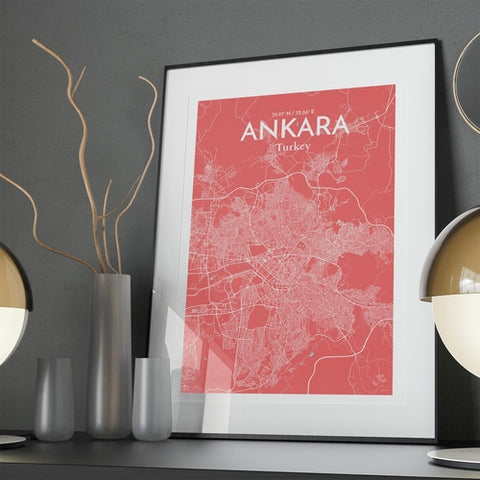 Ankara City Map Poster – Detailed Art Print of Ankara, Turkey for Home Decor, Office Decor, Travel Art, and Unique Gifts