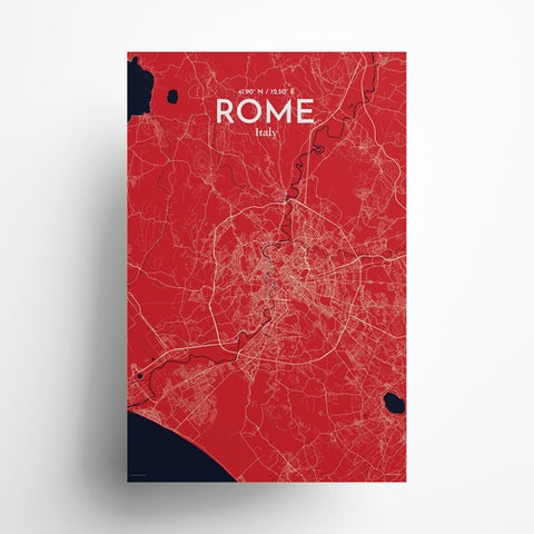 Rome City Map Poster – Detailed Art Print of Rome Italy, Italian City Map Art for Home Decor, Office Decor, and Unique Gifts