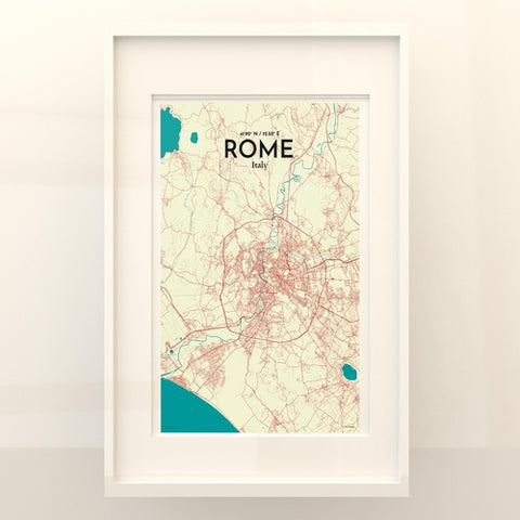 Rome City Map Poster – Detailed Art Print of Rome Italy, Italian City Map Art for Home Decor, Office Decor, and Unique Gifts