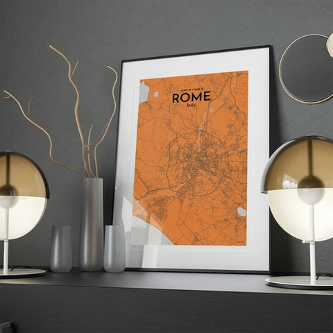 Rome City Map Poster – Detailed Art Print of Rome Italy, Italian City Map Art for Home Decor, Office Decor, and Unique Gifts