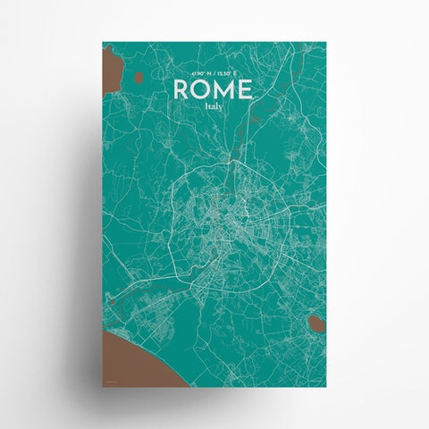 Rome City Map Poster – Detailed Art Print of Rome Italy, Italian City Map Art for Home Decor, Office Decor, and Unique Gifts