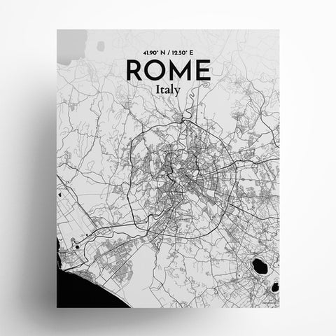 Rome City Map Poster – Detailed Art Print of Rome Italy, Italian City Map Art for Home Decor, Office Decor, and Unique Gifts