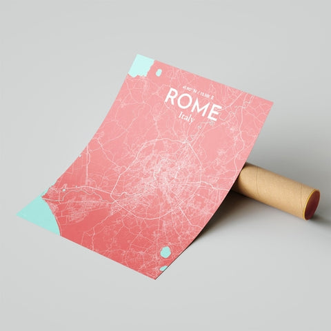 Rome City Map Poster – Detailed Art Print of Rome Italy, Italian City Map Art for Home Decor, Office Decor, and Unique Gifts