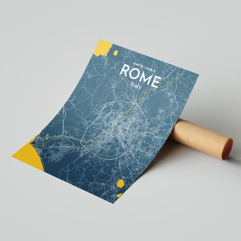 Rome City Map Poster – Detailed Art Print of Rome Italy, Italian City Map Art for Home Decor, Office Decor, and Unique Gifts