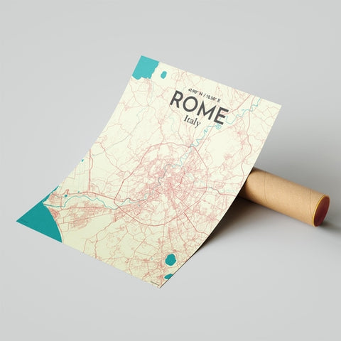 Rome City Map Poster – Detailed Art Print of Rome Italy, Italian City Map Art for Home Decor, Office Decor, and Unique Gifts