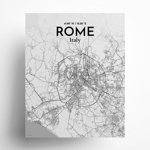 Rome City Map Poster – Detailed Art Print of Rome Italy, Italian City Map Art for Home Decor, Office Decor, and Unique Gifts