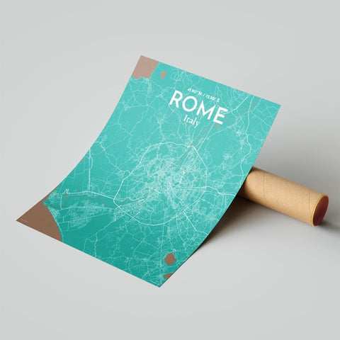 Rome City Map Poster – Detailed Art Print of Rome Italy, Italian City Map Art for Home Decor, Office Decor, and Unique Gifts