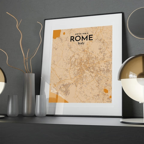 Rome City Map Poster – Detailed Art Print of Rome Italy, Italian City Map Art for Home Decor, Office Decor, and Unique Gifts